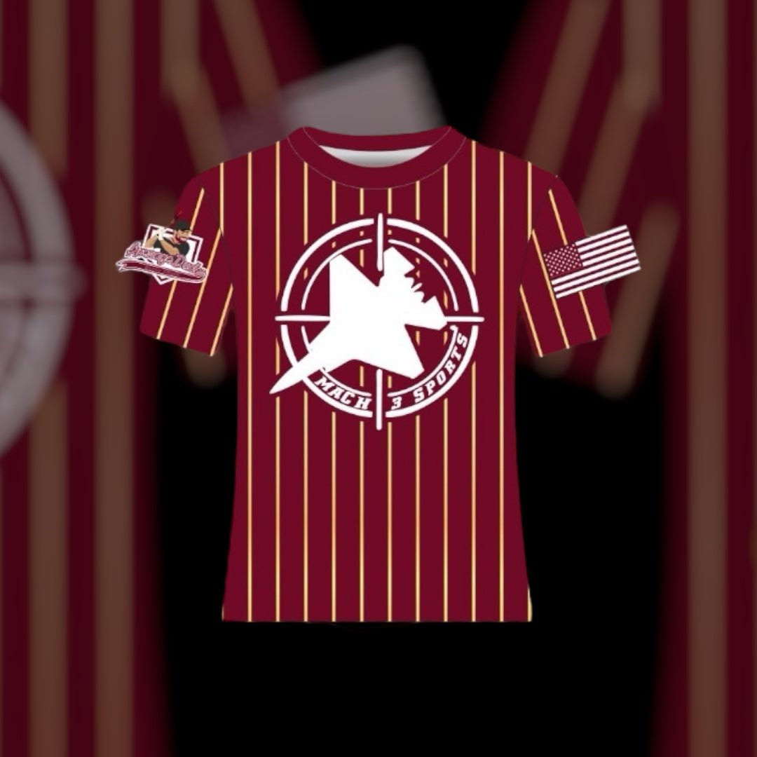 Maroon & White Pinstripe Jersey