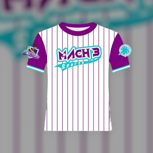 White and Purple Pinstripe Jersey