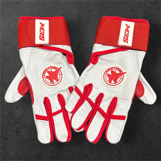 Batting Gloves White & Red